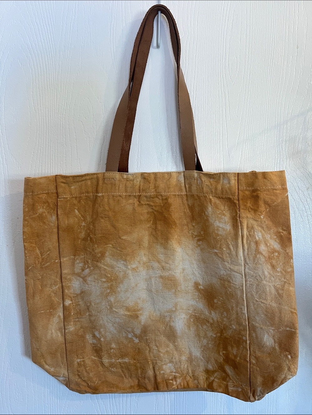 Brown/Mustard Tie-Dye Canvas Tote Bag